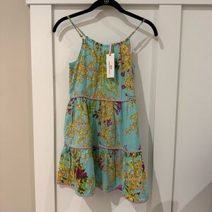 Vineyard Vines Girls Tiered Halter Dress in Mimosa Floral/Aqua NWT 10/12
